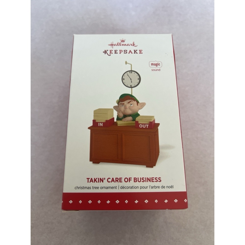 Hallmark Keepsake Ornament Takin' Care of Business Magic Sound Elf Christmas NIB - Picture 1 of 6